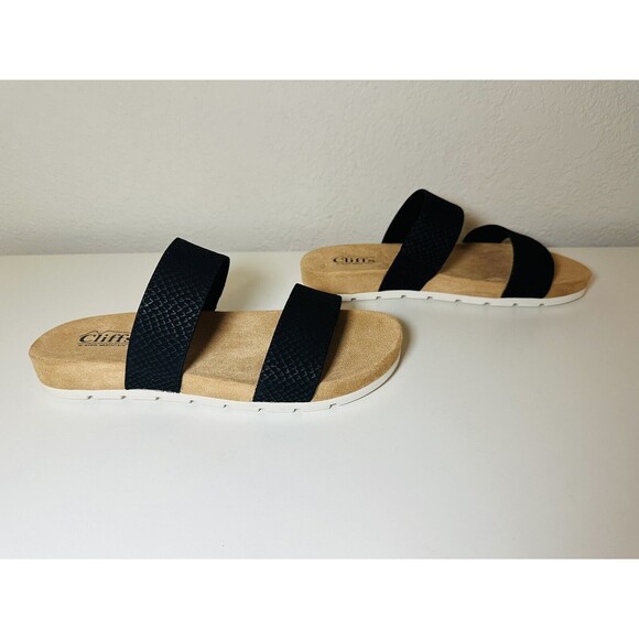 Cliffs‎ White Mountain Tahlie Black Slip On Two Strap Comfort Sandal Women's 7.5 - Picture 4 of 8